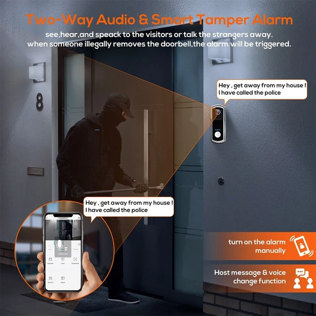Campanello video DingDong di lunga durata ricevitore per campanelli per porta Smart WiFi