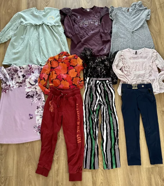 Job Lot Bundle Girls Clothes Dress Tops Pants Age 7-8 Years (10 Items)