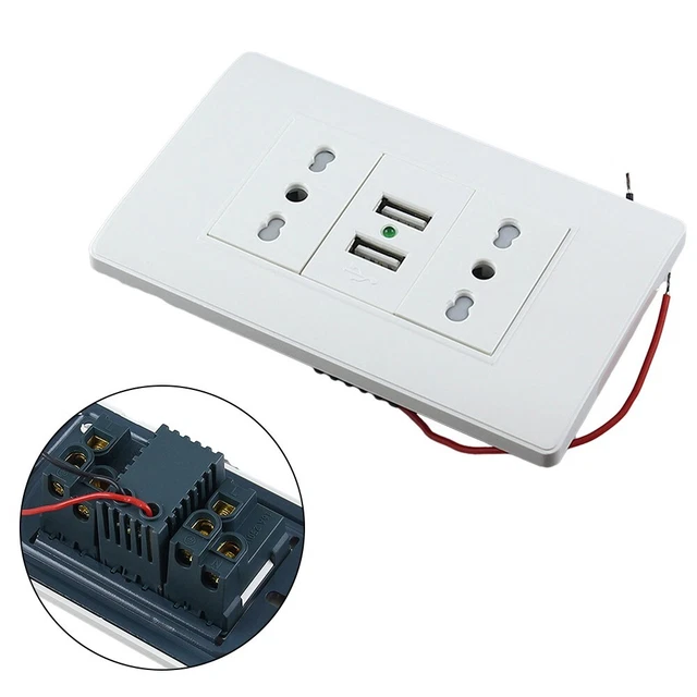 Deux ports USB Italie Chili prise murale intégrée bande d'alimentation intelli