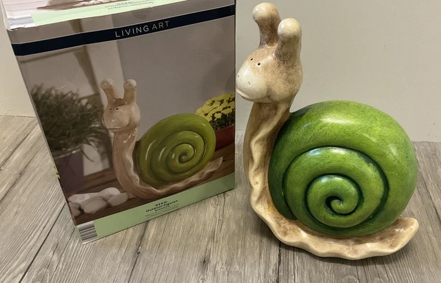 DEKO KERAMIK GARTENFIGUR Garten Terrasse Figur SCHNECKE 26x33cm EUR 2