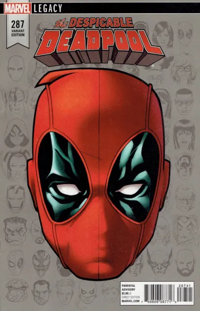 Deadpool #287 Mckone Legacy Headshot 1:10 Incentive Variant Cover