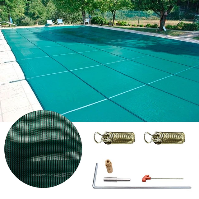 16'x32' In-Ground Swimming Pool Winter Cover Leaf Net Cover with Center Step