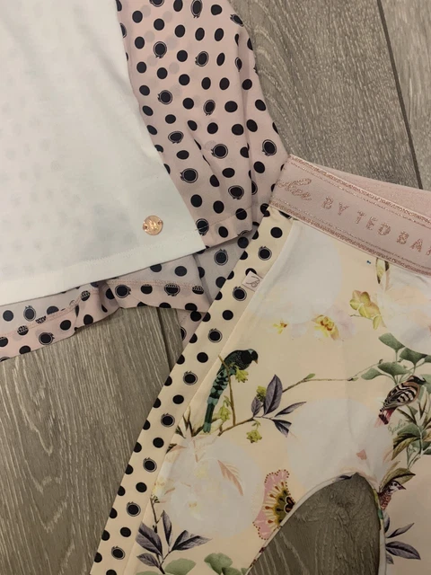 Nuovi leggings top per ragazze TED BAKER set 2 pezzi uccellini floreali età 3-4 8