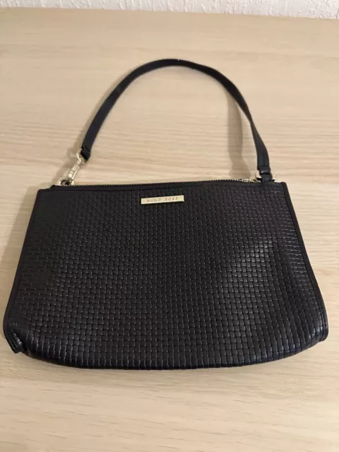 hugo boss Small Black Calf Skin Handbag/purse/clutch