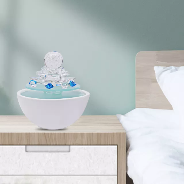 Indoor Water Fountain LED Light Tabletop Waterfall Zen Relaxation Decor Ball US