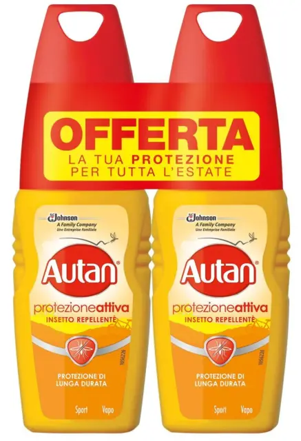 Autan Active Vapo Bipacco, Insetto Repellente e Antizanzare, Lunga Durata, Spray