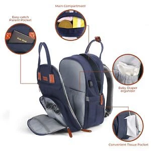 Diaper Bag Backpack, Multifunction Maternity Baby Nappy Changing Bags Waterproof 6