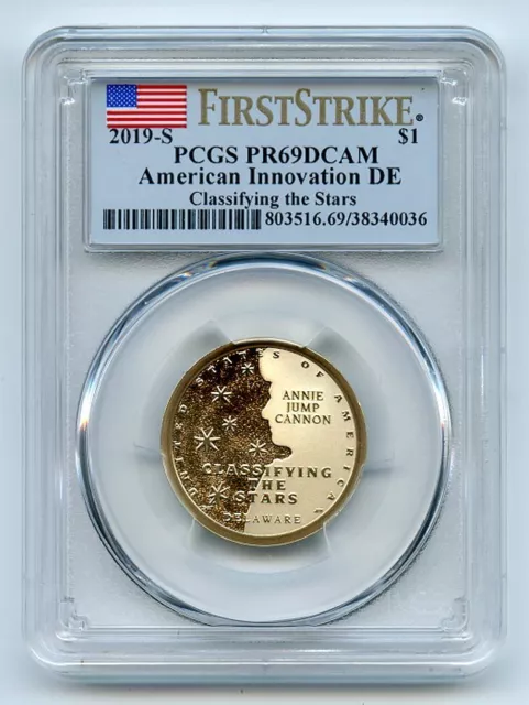 2019 S $1 American Innovation Dollar DE Classifying Stars PCGS PR69DCAM FS