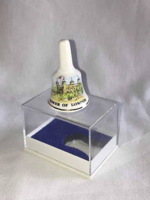 Tower of London Miniature Collectible Souvenir Memorabilia Bell in display case