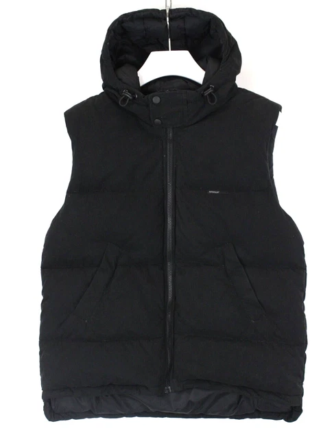 Caterpillar 318B-L Gilet Da Uomo M Giù Imbottito Trapuntato Intera Zip Cappuccio