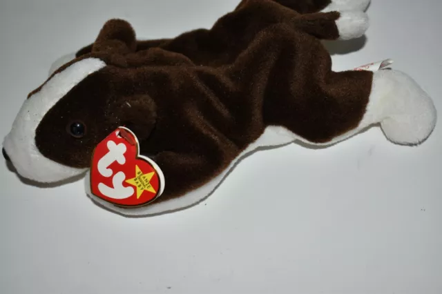 CR TY beanie baby BRUNO the DOG 1997 RARE tags with errors (HL23)