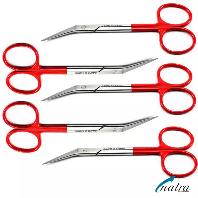 5x IRIS Scissors 4.7'' / 12 cm Serrated Surgical Dental Surgery Gum Piercing