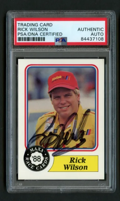 Rick Wilson #68 signed autograph auto 1988 MAXX Charlotte Racing Card PSA Slab