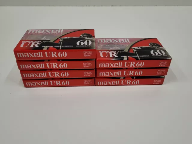 7 Maxell UR60 Normal Bias 60 Minutes Audio Cassette Tapes  New Sealed