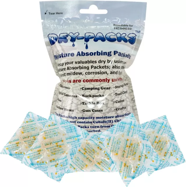 Dry-Packs Moisture Absorbing Silica Gel Indicating 1 Ounce Packets (5-Pack)