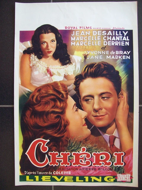 affiche cinéma originale ancienne Chéri Colette Jean Desailly 1950