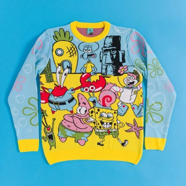 Official SpongeBob SquarePants Knitted Jumper : S,M,L,XL,XXL