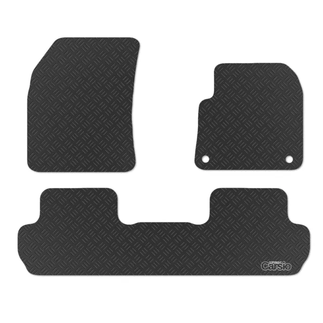 Carsio Tailored Rubber Car Floor Mats For Peugeot 3008 2017 - 2021 3 Pc Set