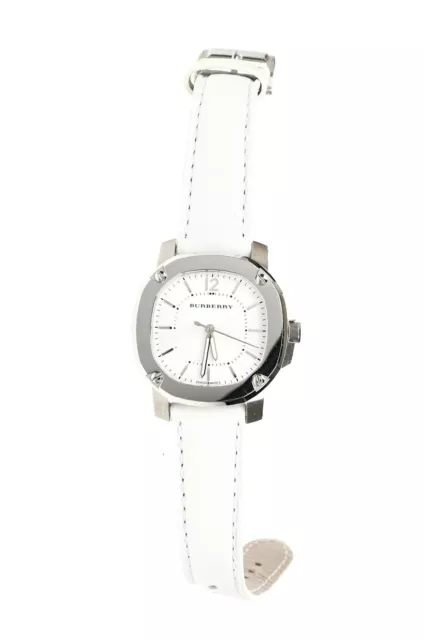 Burberry Womens BBY1701 The Britain Classic White Leather 34mm Watch 130710