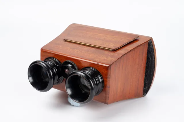 Stereoscope, wood stereo viewer for 6x13 cm