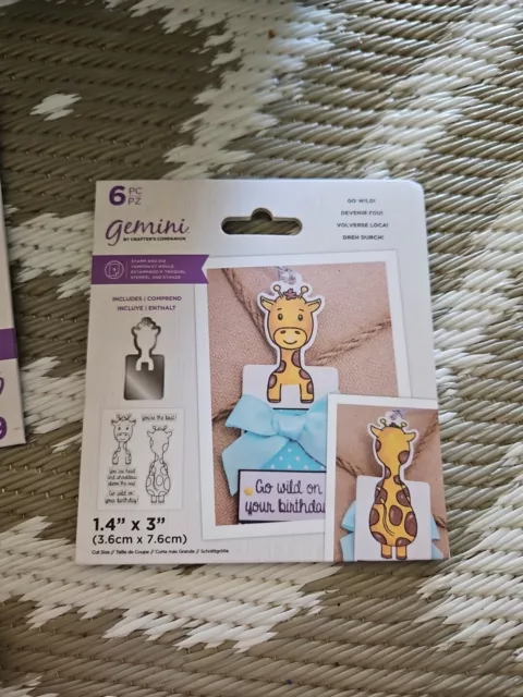 Crafters Companion Gemini Go Wild! Giraffe Bookmark  stamp & die set