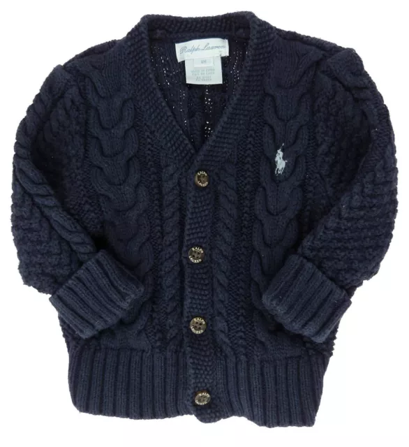 ralph lauren cardigan bleu marine  garçon 6 mois