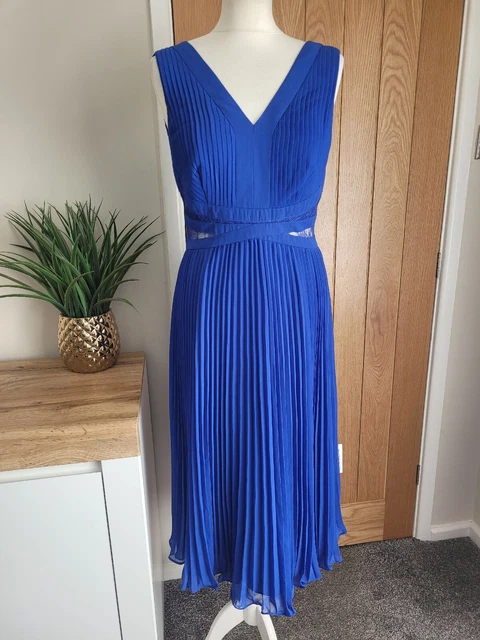 Monsoon Midi Dress Cobalt Blue UK 12 Occasion Wedding Guest Races BNWT RRP £119.