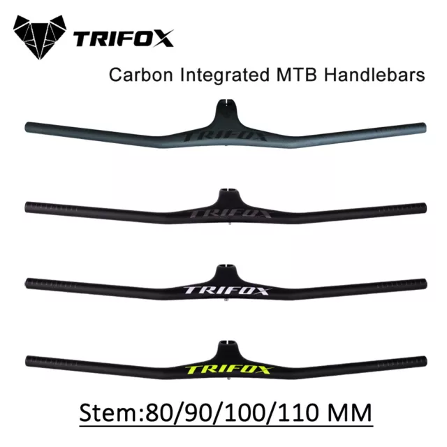 Carbon Integrated Handlebars MTB Mountain Bike T800 3K Matte Bicycle Part TRIFOX