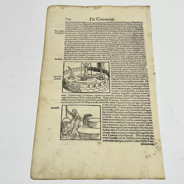 Cosmographia Sebastian Münster Basel 1550 Post Incunabula Woodcut Manuscript