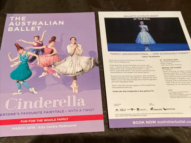 The Australian Ballet Cinderella Promotional One Double Sided Flyer (matte)