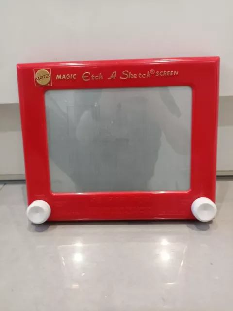 Original Mattel inc Etch A Sketch Classic Red Drawing Toy with Magic Screen -VGC