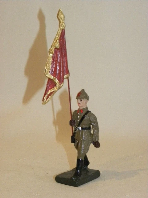 Figurine Durso Soldat Russe Porte Drapeau - Composition Élastolin (Belgique, état Neuf)