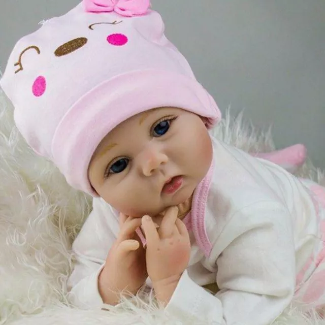 22'' Reborn Baby Dolls Vinyl Silicone Soft Lifelike Real Newborn Girl Gift Xmas