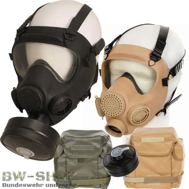 Original Pol. Armee Schutzmaske Mp5 Filter & Tasche Army Abc Atemschutz Gasmaske