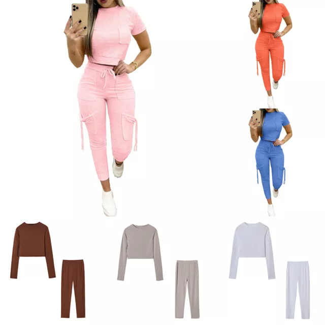 Completi Sportivi Da Donna Tute Da Palestra Per Yoga Tute Tasche Casual ♪