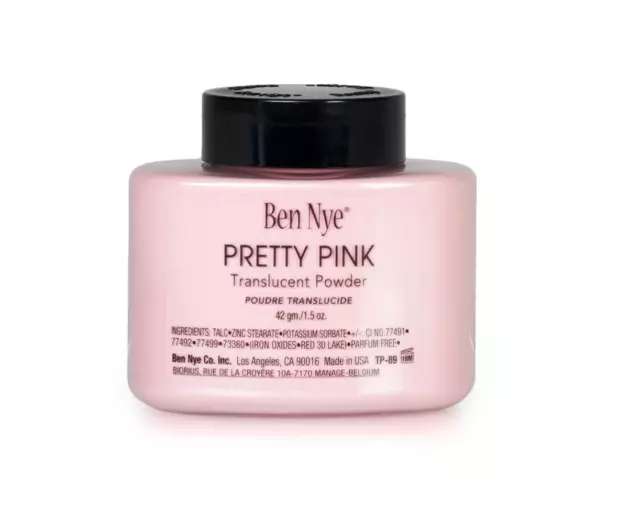Ben Nye Pretty Pink Powder NEW TALC FREE formula 1.5 oz / 42g Translucent Powder