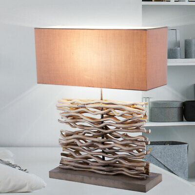 Table Éclairage-lampe de Chevet Accumulateur Luminaire Deko-Lampen Tissu Bois