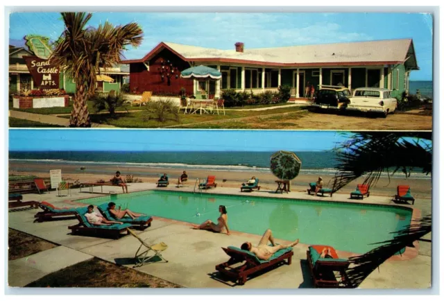 1958 Sand Castle Apartments Myrtle Beach South Carolina SC Dual View Postcard