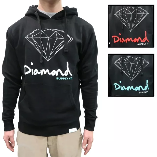 Diamond Supply Co. Men's OG Logo Pullover Fleece Hoodie Sweatshirt