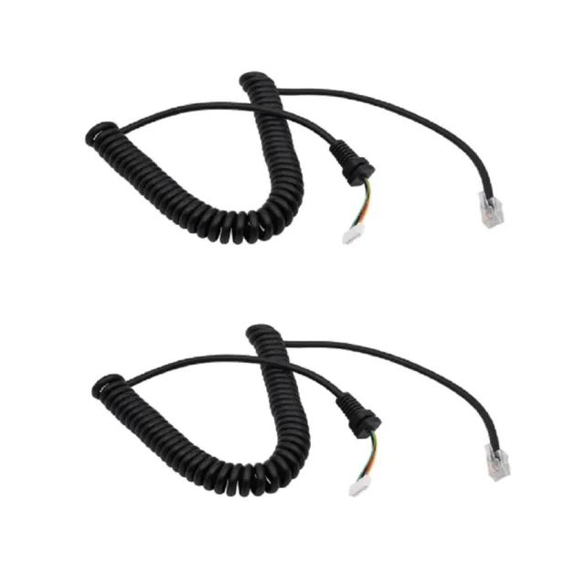 2× MH-48A6J MH-42B6J 6Pin Microphone Cable Cord Wire For Yaesu FT-8800R FT-2900R