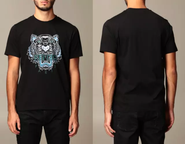 KENZO Classic Tigre Head T-Shirt Varsity Héritage Chemise Emblématique Haut BNWT