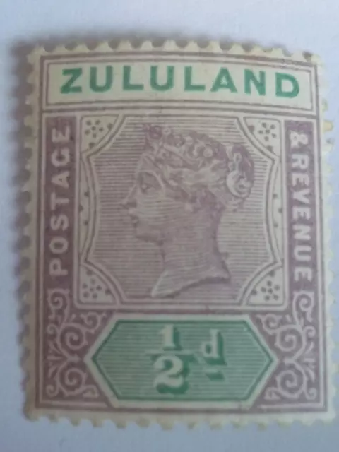 ZULULAND POSTAGE & REVENUE 1/2d QUEEN VICTORIA STAMP