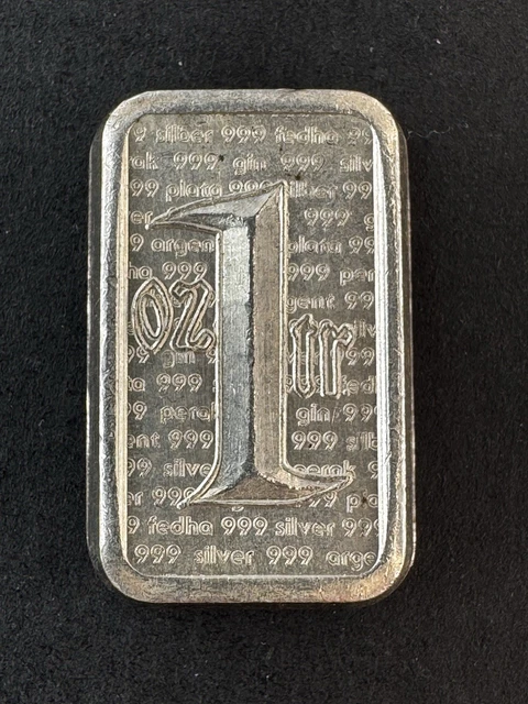 1 OZ .999 Silver Bar - 1981 USVI Ingot Co Anaheim Metal Co