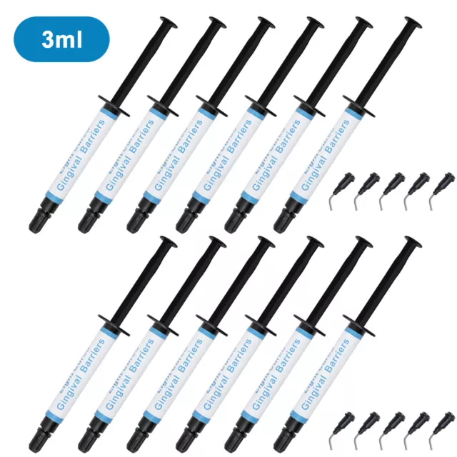 10pc 3ml/Syringe Dental Gum Dam Gingival Protection Gel Tips Teeth Whitening USA