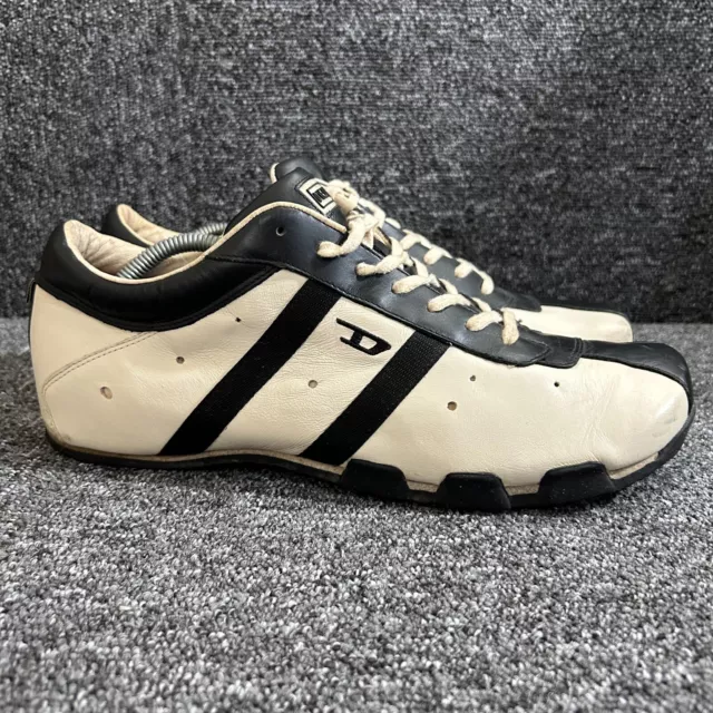 DIESEL WISH TRAINERS Mens UK 10 White Leather Retro Vintage Y2K Square Toe 89.99 PicClick UK