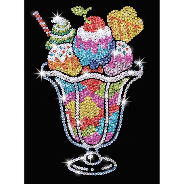 Guay Copa de Helado Sequin Art . Plug-Imagen 28x37x3,5cm Infantil Paillettenbild