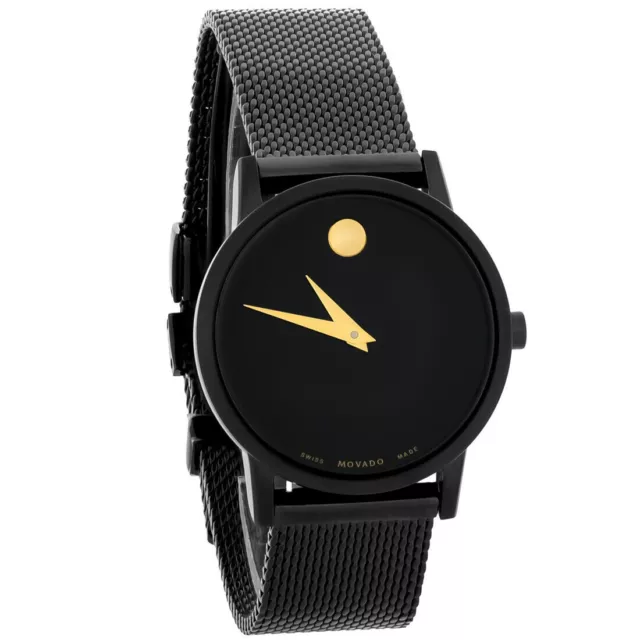 Movado $995 Womens Black Ion Dial & Mesh Bracelet Museum Classic Watch 0607493