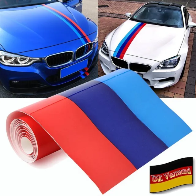 M-Colored Auto Streifen Stripes Flagge Aufkleber Sticker Motorhaube für BMW