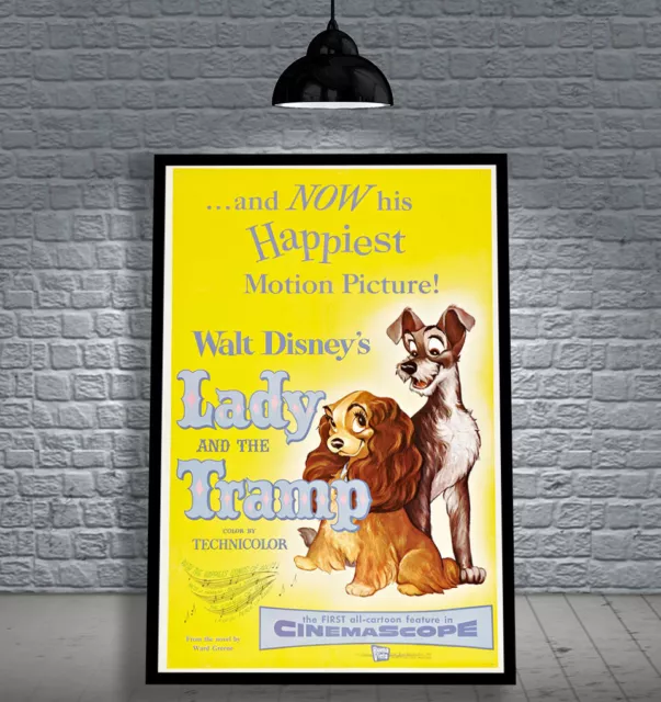 Lady And The Tramp 1956 Disney Framed Movie Poster Print Cinema A1 & 60X40Cm