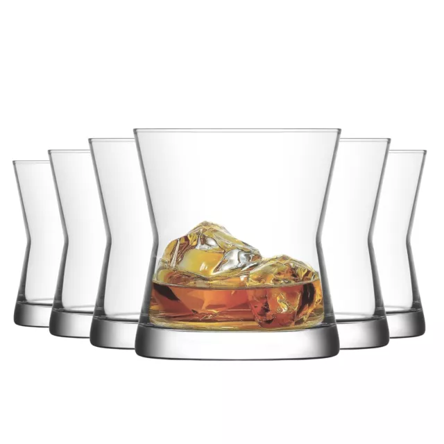 6x Derin Whisky Glasses Scotch Bourbon Old Fashioned Whiskey Tumblers 300ml